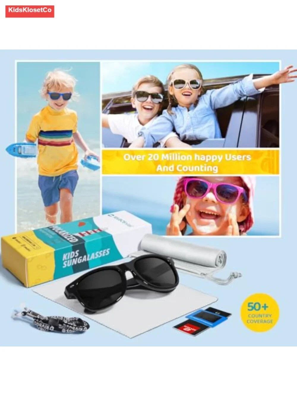 Polarized UV Protection Kids Sunglasses with Strap